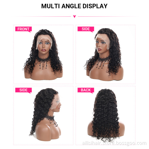Transparent Pre plucked Virgin curly Wigs 100% Human Hair Lace Frontal Brazilian Human Hair HD Lace Frontal Wig